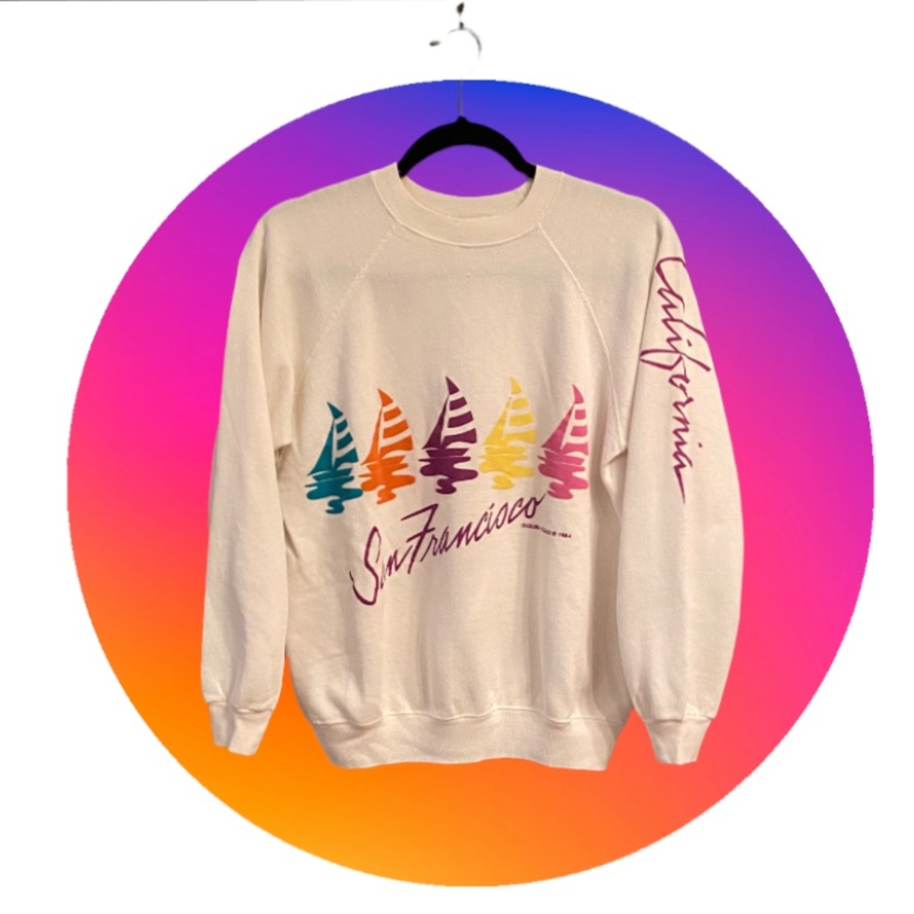 Vintage San Francisco California Sailboat Sweatshirt, Size Medium